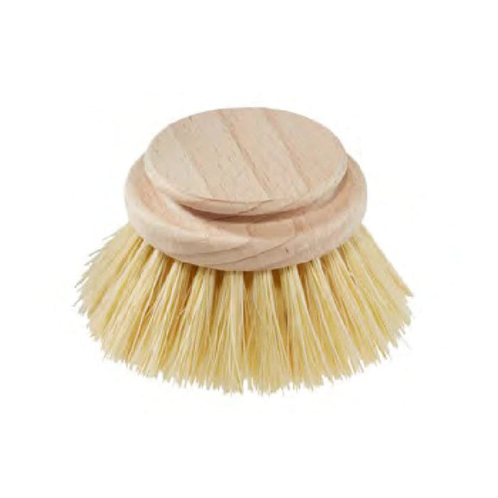 earth & nest natural fiber bristle round dish washing brush replacement head bristles facing down