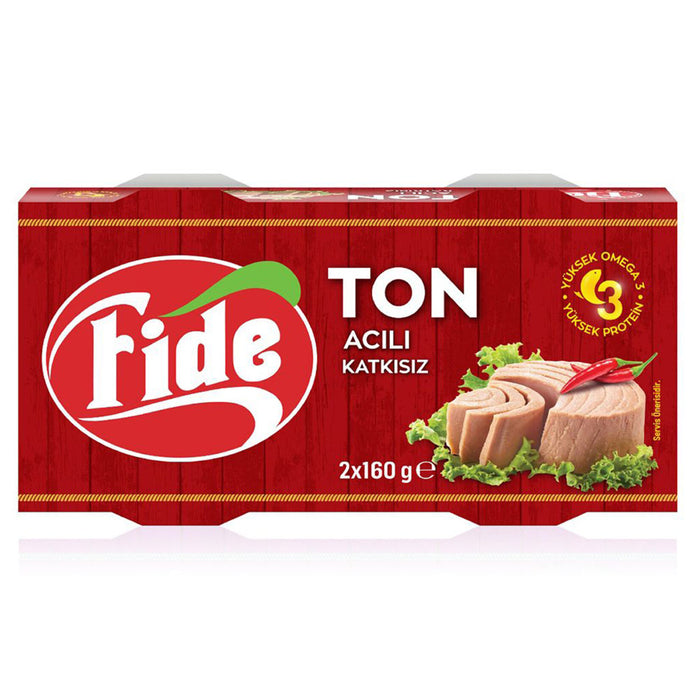 Fide Spicy Tuna brings together premium tuna fillets with sunflower oil and bold red chili flavor for a ready-to-eat seafood option with a kick.