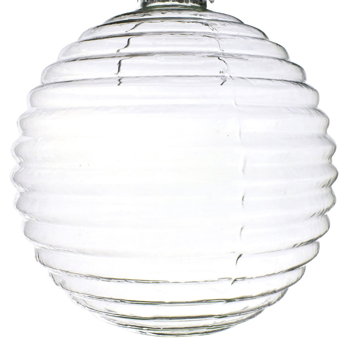 Fillable Glass Ribbed Ball Christmas Ornament, 3-1/4-Inch