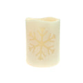 Flameless Essence Glow Snowflake LED Christmas Candle with Built-In Timer, Ivory, 3-1/2-Inch