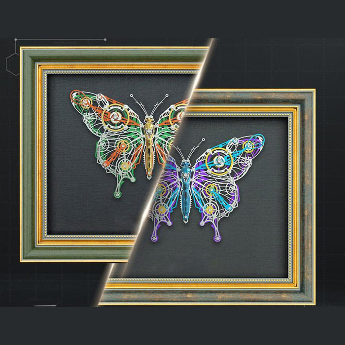 Framed Winged Insect 3D Metal Model Kit Dark Academia Specimen Wall Art DIY Assembly 308PCS