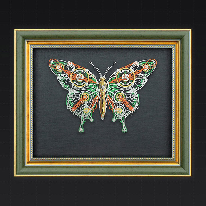 Framed Winged Insect 3D Metal Model Kit Dark Academia Specimen Wall Art DIY Assembly 308PCS