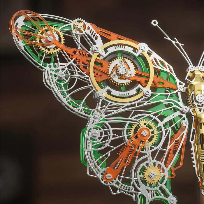 Framed Winged Insect 3D Metal Model Kit Dark Academia Specimen Wall Art DIY Assembly 308PCS
