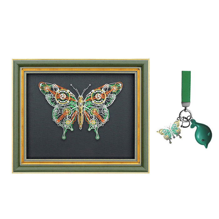 Framed Winged Insect 3D Metal Model Kit Dark Academia Specimen Wall Art DIY Assembly 308PCS