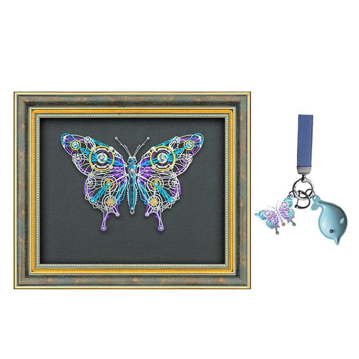 Framed Winged Insect 3D Metal Model Kit Dark Academia Specimen Wall Art DIY Assembly 308PCS