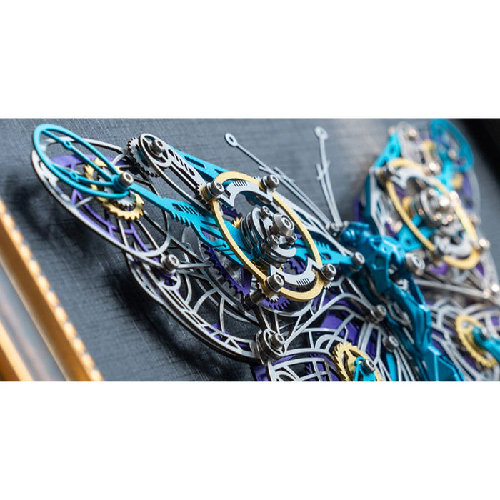 Framed Winged Insect 3D Metal Model Kit Dark Academia Specimen Wall Art DIY Assembly 308PCS