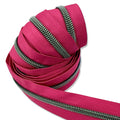French Rose | #5 Black Nickel Zipper by the Yard - 3 Yard Singles