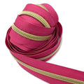 French Rose | #5 Light Gold Zipper by the Yard - 3 Yard Singles