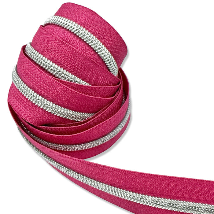 French Rose | #5 Nickel Zipper by the Yard - 3 Yard Singles