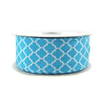 Geometric Print Satin Ribbon, 1-1/2-inch, 10-yard, Blue