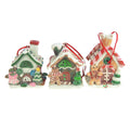 Gingerbread LED House Ornaments, Brown, 3-1/2-Inch, 3-Piece