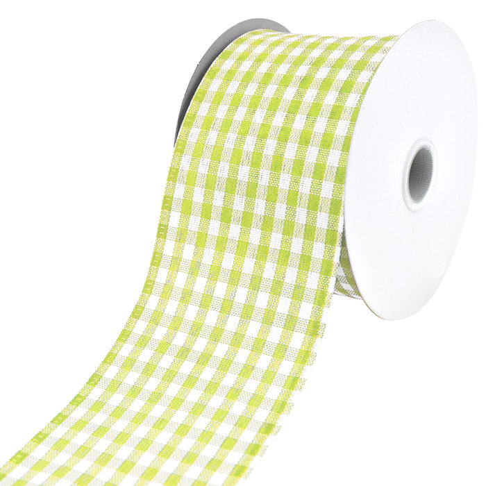 Gingham Canvas Wired Ribbon, 2-1/2-Inch, 10-Yard