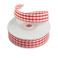 Gingham Christmas Ribbon, 5/8-Inch, 15 Yards, Red