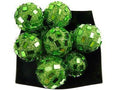 Glitter Disco Ornament Balls, 1-1/4-inch, 10-Piece, Apple Green