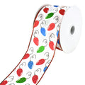 Glittered Christmas Lights Wired Ribbon, 2-1/2-Inch, 10-Yard