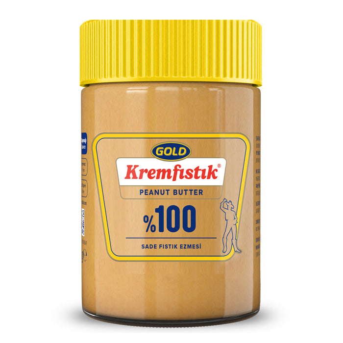 Gold Kremfistik 100% Peanut Butter is made from carefully selected peanuts and contains nothing else.