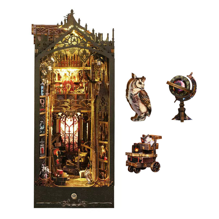 Gothic William Castle DIY Book Nook with LED Light Music Box Kits