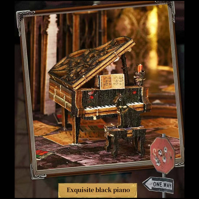 Gothic William Castle DIY Book Nook with LED Light Music Box Kits