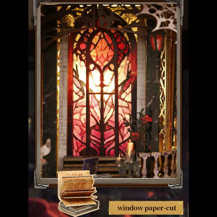 Gothic William Castle DIY Book Nook with LED Light Music Box Kits