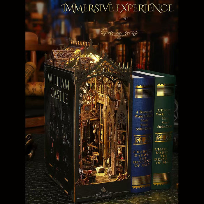 Gothic William Castle DIY Book Nook with LED Light Music Box Kits