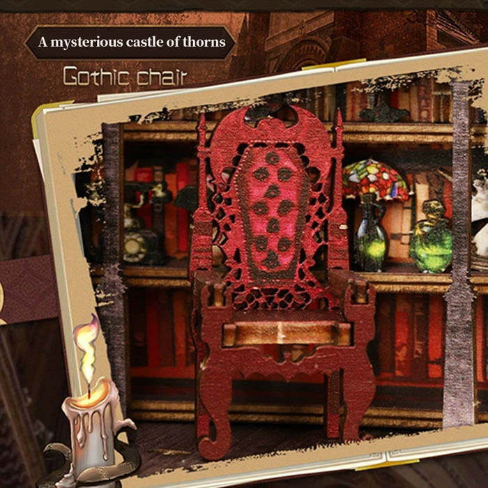Gothic William Castle DIY Book Nook with LED Light Music Box Kits