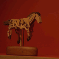 Handcrafted Wooden Horse Kinetic Automata Mechanical Sculpture