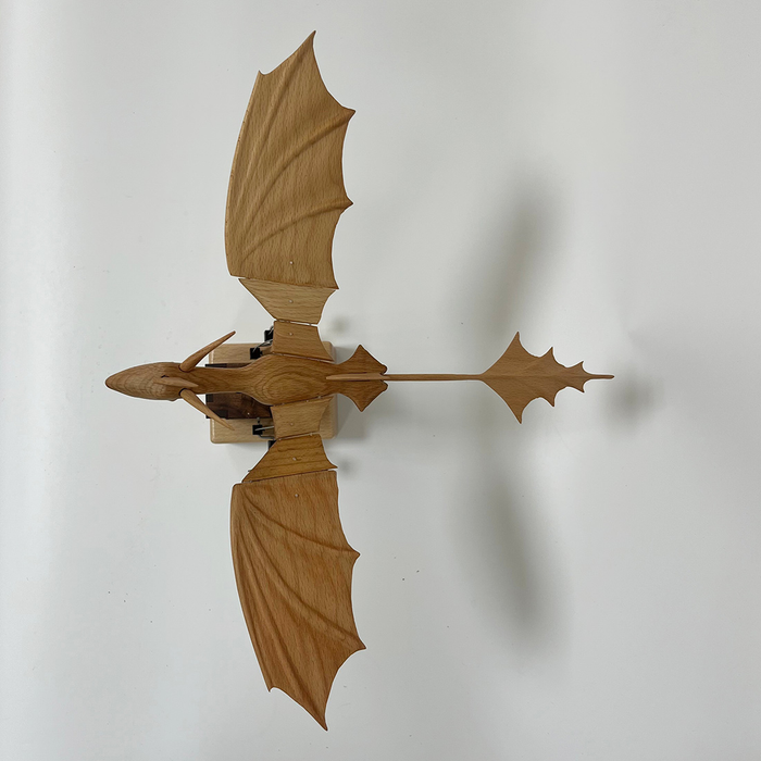 Handcrafted Wooden Western Dragon Mythical Creature Automata Mechanical Sculpture