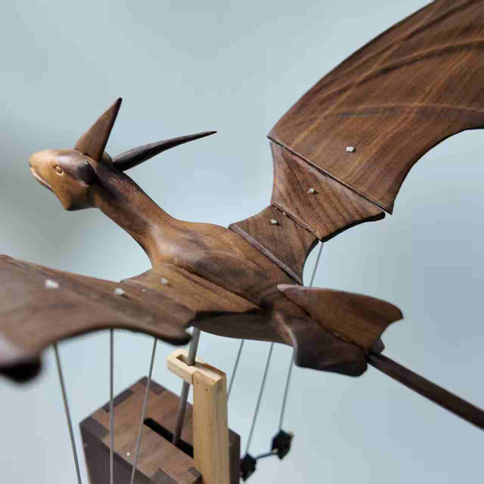 Handcrafted Wooden Western Dragon Mythical Creature Automata Mechanical Sculpture