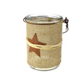 Hanging Glass Candle Holder with Star, 4-1/2-Inch