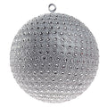 Hanging Large Glitter Ball with Rhinestones, Silver, 10-Inch