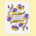 "Happiest Birthday!" Pansy Greeting Card