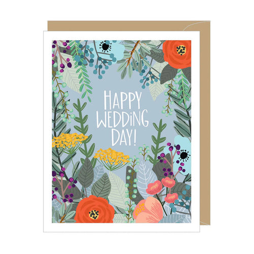 "Happy Wedding Day!" Floral Greeting Card