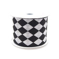 Harlequin Diamond Poly Ribbon, 2-1/2-inch, 10-yard, Black/White