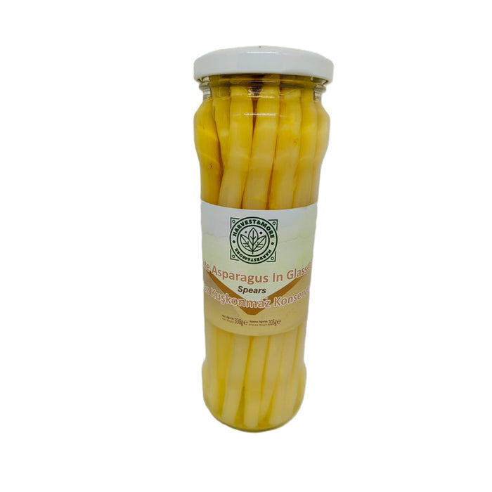 Enjoy the delicate taste and tender texture of Harvest&More White Asparagus, carefully preserved to maintain its natural flavor and freshness.