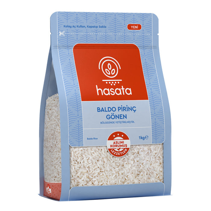 Hasata Gonen Baldo Rice is cultivated in the fertile lands of the Gönen region in Türkiye, known for producing premium-quality rice.