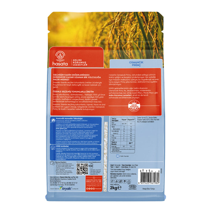 Hasata Osmancik Rice is a premium long-grain rice variety grown in Türkiye's fertile regions, known for its light aroma and fluffy texture.