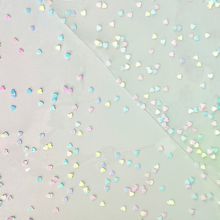 Hearts | 18" Clear with Glitter TPU Vinyl Roll