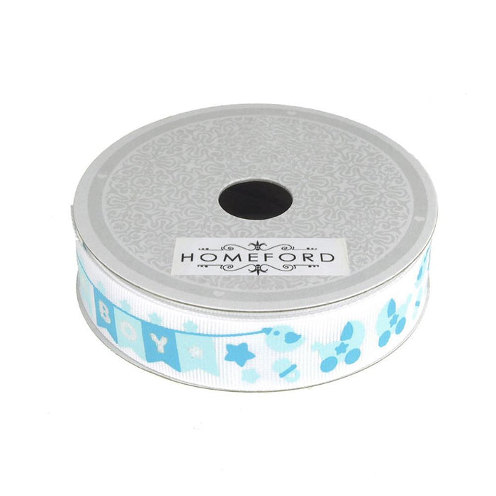 Homeford It's Boy/It's a Girl Banner Grosgrain Ribbon, Blue, 7/8-inch, 10 Yards