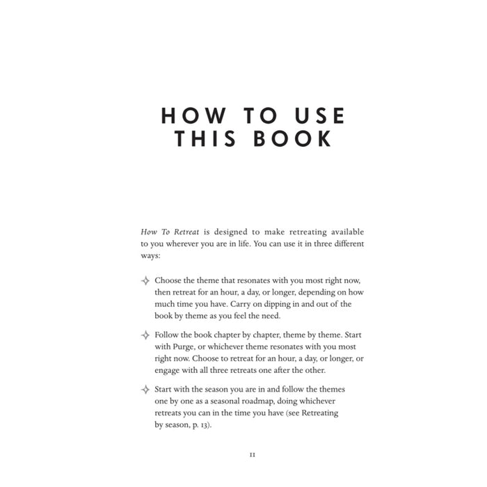 A page from a book titled 'HOW TO USE THIS BOOK' with black text on a white background, explaining how to use the book in three different ways.