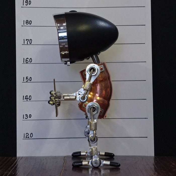Industrial Style Table Lamp Man Figure 3D Steampunk Handmade Metal Models with Light