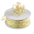 Iridescent Pull Bow Christmas Ribbon, 1/8-Inch, 50 Yards, Iridescent Gold