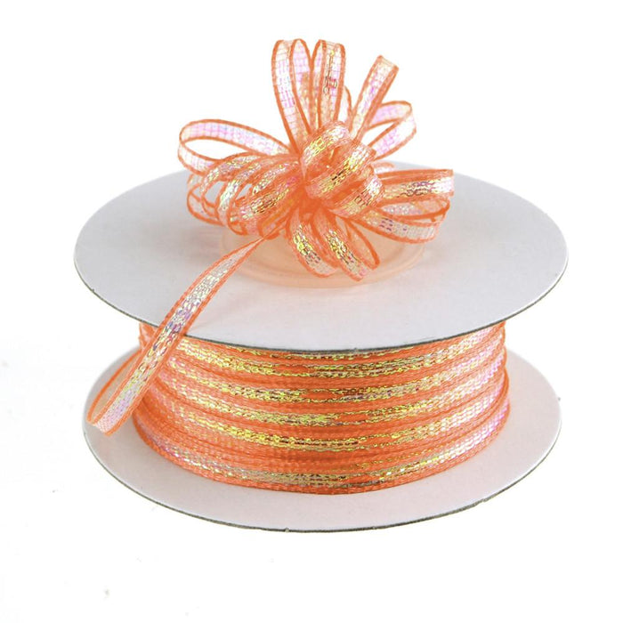 Iridescent Pull Bow Christmas Ribbon, 1/8-Inch, 50 Yards
