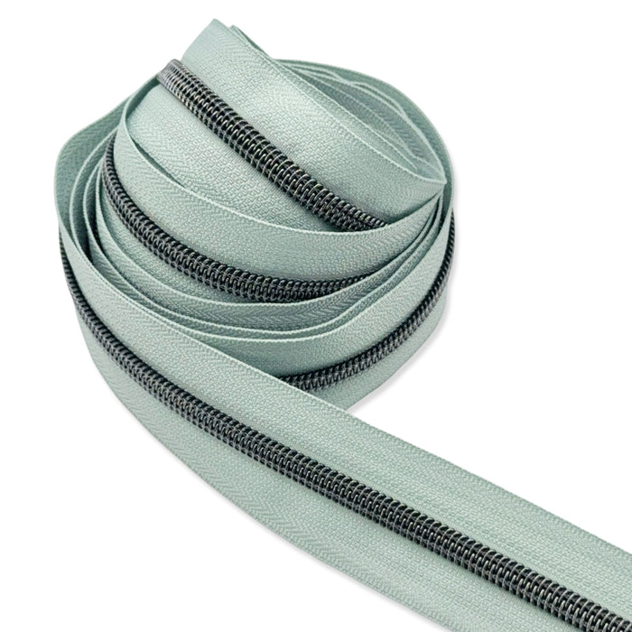 Irish Mint | #5 Black Nickel Zipper by the Yard - 3 Yard Singles