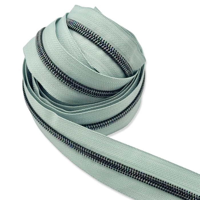 Irish Mint | #5 Midnight Rainbow Zipper by the Yard - 3 Yard Singles