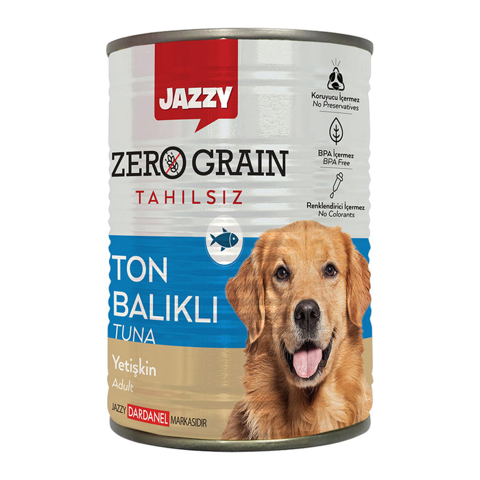 Jazzy Zero Grain Tuna Dog Food 380 g is a grain-free wet dog food formulated with high-quality Tuna (31%) as the primary ingredient.