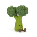 Jellycat Amuseables Broccoli plush toy, front angle view on a white background.