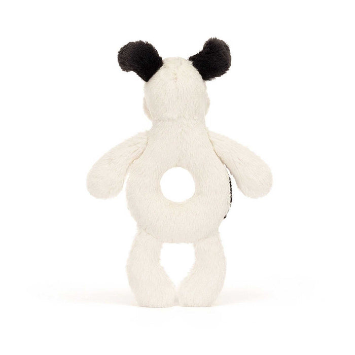 jellycat bashful black cream puppy ring rattle