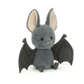 Jellycat Broox Bat plush toy front angle view, on a white background.