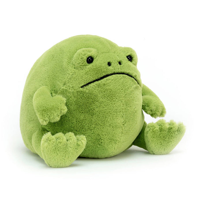 Jellycat Ricky Rain Frog plush toy front angle view, on a white background.