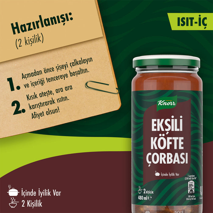 Knorr Eksili Kofte Soup brings the comforting taste of a traditional Turkish homemade soup straight to your table.